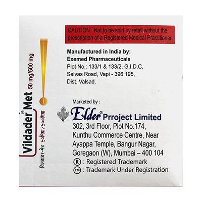VILDADER MET 50/500 Tablet 15's - Diabetes-Ant