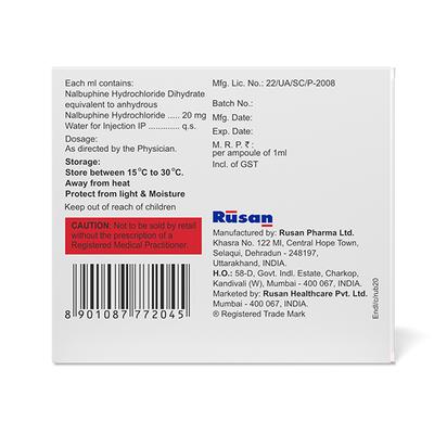 RUBUPHINE 20mg Injection 1ml - Pain relief-Ana