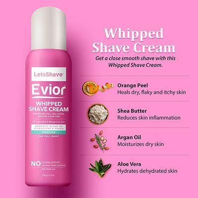LetsShave Evior 3 Sensitive Shaving Razor + Whipped Shave Cream 150 gm - Women - Shaving & Hair Removal