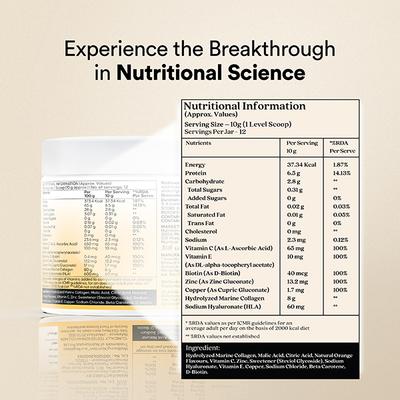 Wellbeing Nutrition Korean Marine Collagen Peptides - Valencia Orange 120 g - Hair & Skin