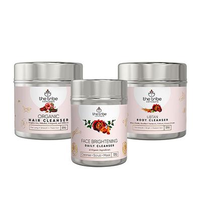 The Tribe Concepts Top To Toe Cleansers Kit With Steel Tin 600 gm - Scrubs & Exfoliants