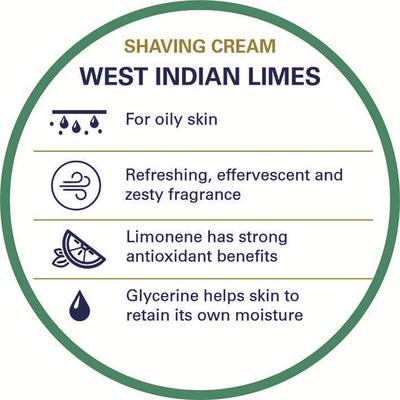 Truefitt and Hill West Indian Limes Shave Cream Tube Essential Grooming Collection Best For Normal and Dry Skin Types 75 gm - Shaving Creams