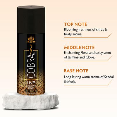 St.John Deo Cobra Live Limited Edition Deodorant Long-Lasting Body Spray 150 ml - Men Deodorants/Roll-Ons