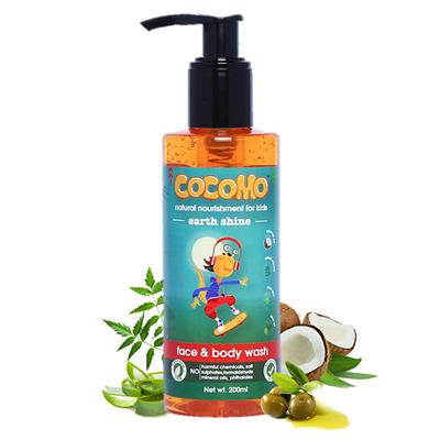 Cocomo Natural Kids Face and Body Wash Citrus Fragrance Hydrates and Nourishes Skin Earth Shine 200 ml - Baby Body Wash