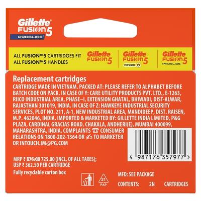 Gillette Fusion 5 Proglide Cartridges 2's - Razors & Cartridges