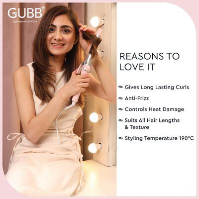 GUBB Hair Curler with Ceramic Coated Tong for Long Lasting Gorgeous Curls - (GB-005) Pink 1's - Rollers & Curlers