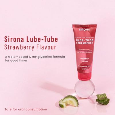 Sirona Glycerine Free Water Based Lube Tube Gel - Strawberry 50 ml - Flavoured Lubes