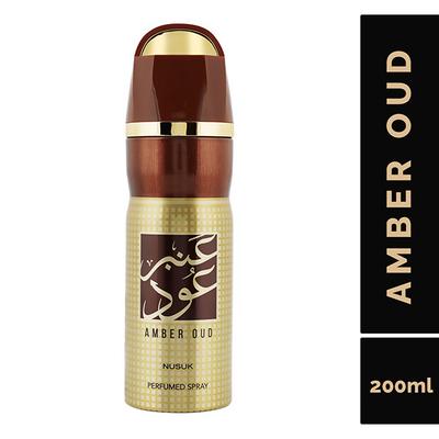 NUSUK Amber Oud Deodorant For Men, ,Perfumed Body Spray 200 ml - Men Deodorants/Roll-Ons