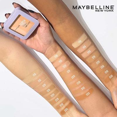 Maybelline New York Super Stay Flex Powder Foundation, 120, 30H Full Cover, Oil-Control 9 gm - Foundation