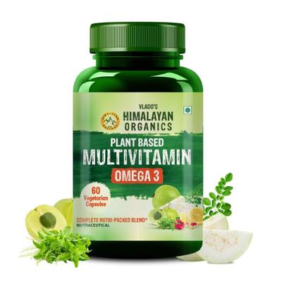 Vlado's Himalayan Organics Plant Based Multivitamin Omega 3 Veg Capsules 60's - Omega Fish Oil Fatty Acids