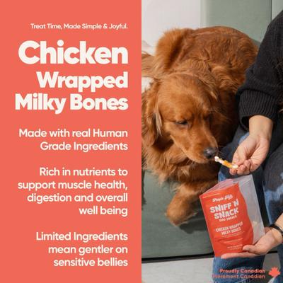 Purple Tails Sniff N Snack Dog Treats Chicken Wrapped Milky Bones 70 g - Pet Healthcare
