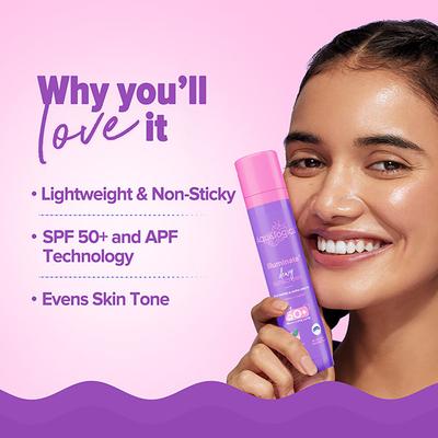 Aqualogica illuminate + Dewy Sunscreen SPF 50+ PA++++ Wild Berries & Alpha Arbutin 50 gm - Face Sunscreen