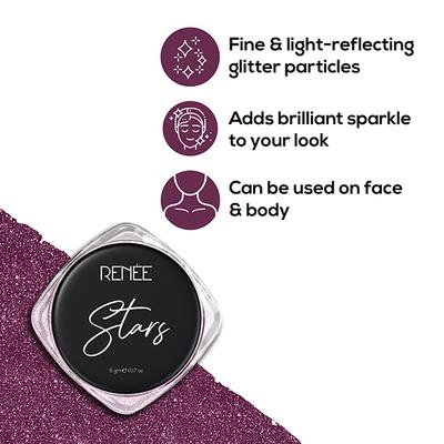 Renee Stars Face and Body Glitter - Pink 5 gm - Eye Shadow Palettes