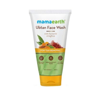 Mamaearth Ubtan Natural Face Wash For all Skin Type with Turmeric & Saffron for Tan Removal 150 ml - Face Wash & Cleansers