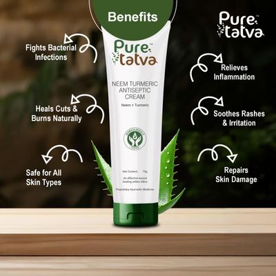 Pure Tatva Neem Turmeric Antiseptic Cream 75 g - Antiseptic Cream