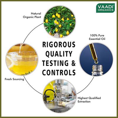 Vaadi Herbals Lemon Essential Oil - Lightens Skin, Reduces Dandruff, Uplifts Mood - 100% Pure Therapeutic Grade 10 ml - Essential Oils