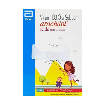 Arachitol Kids 400IU Pineapple Flavour Oral Solution 15ml - Supplements-Vit