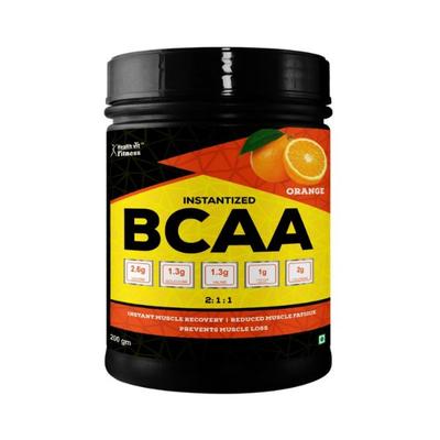 Healthvit Fitness 100% Micronized BCAA 5200mg 2-1-1 with L-Glutamine and Citrulline, (10 Servings) Tangy Orange Keto Friendly, Caffeine Free 200 gm - General Health