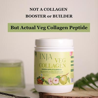 INJA Veg Collagen Powder - Green Apple Flavour 150 g - Hair & Skin