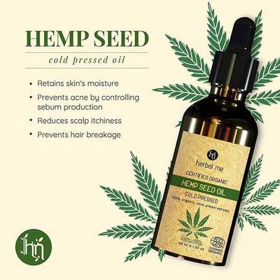 HM Herbal Me 100% Organic Hemp Seed Oil 50ml - Essential Oils