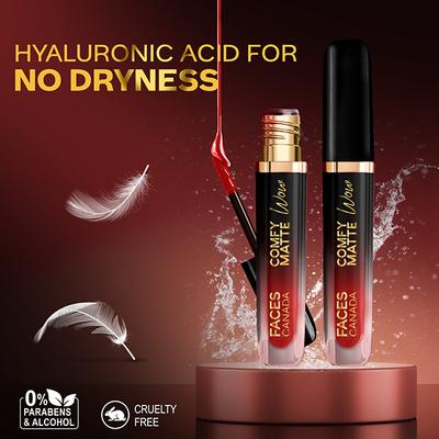 Faces Canada Comfy Matte Wow Liquid Lipstick - Ruby Rouge 03 3.8 ml - Liquid Lipsticks