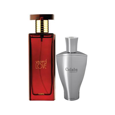 Ajmal Sacred Love EDP Floral Musky Perfume And Colaba Mukhallat Concentrated Perfume Oil Floral Oriental 64 ml - Perfumes (Edt/Edp)