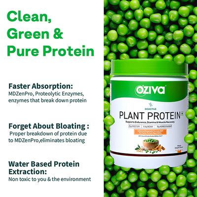 Oziva Bioactive Plant Protein (25G Vegan Protein) For Endurance & Muscle Recovery Plant-Based Protein (500G, Chocolate) 1's - Multi-Vitamins