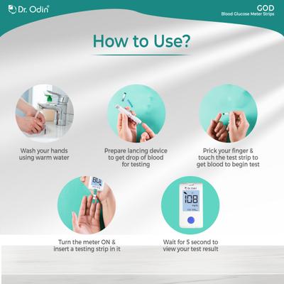 Dr. Odin Blood Glucose Test Strip - (GOD) (GLS-73) (Pack of 2 x 25's) - Blood Pressure Monitors