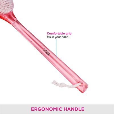 Vega New Luxury Bristle Bath Brush for Gentle Body Massage, Pink (BA-1/3) 170 gm - Body Scrubbers & Brushes
