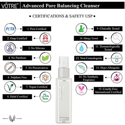 Votre Advanced Pore Balancing Cleansor 100ml - Face Wash & Cleansers
