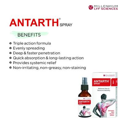 Millennium Lyf Sciences Antarth Biphasic Pain Relief Spray 50 ml - Pure Herbs