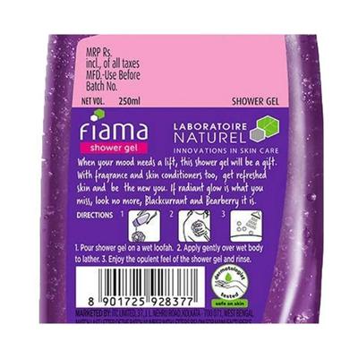 Fiama Shower Gel Blackcurrant & Bearberry Body Wash with Skin Conditioners for Radiant Glow bottle 250 ml - Shower Gels & Body Wash
