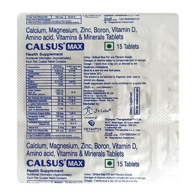 CALSUS MAX Tablet 15's - Supplements-Cal