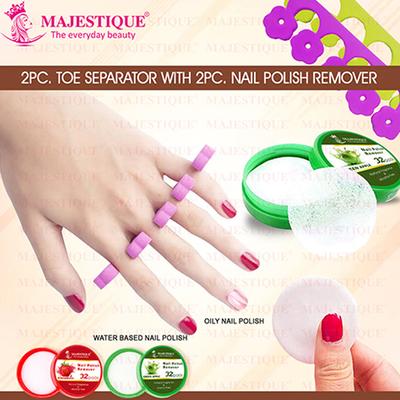 Majestique Nail Polish Remover & Toe Separator Set, Nail Care Package 4's - Nail Care