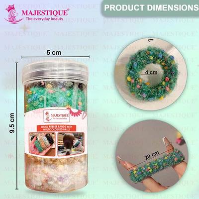 Majestique Soft Stretchable Hair Rubber Band Hair Ties Ponytail Holder Hair Scrunchies Head Band - Multicolor 5's - Hair Clips/Bands
