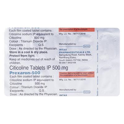Prexaron 500mg Tablet 10'S - Nootropics And Neurotrophics