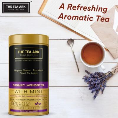 The Tea Ark Organic Lavender Tea - Mint 50 gm (Tin) - Green/Herbal Teas