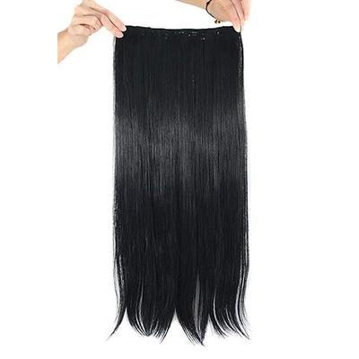 Bronson Professional Hair Extensions Straight Hair 5 Clip-In 24 inch Natural Black No 3 1's - Hair Clips/Bands
