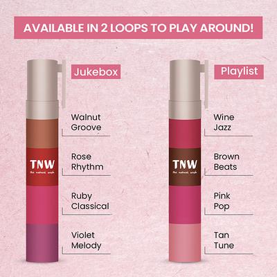 Tnw The Natural Wash Lipstack-01 Playlist, Longstay Lipstick Set, Four Shades 6.4 gm - Lipsticks