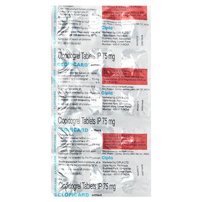 Clopicard 75mg Tablet 15'S - Blood Clot-Ant