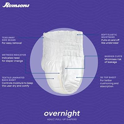 Dignity Overnight Pull Ups Adult Diapers (L - XL) (34 - 59 Inch) 10's - Adult Diapers & Pads