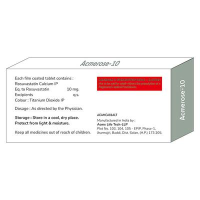 ACMEROSE 10 Tablet 10's - High Cholesterol-Dys