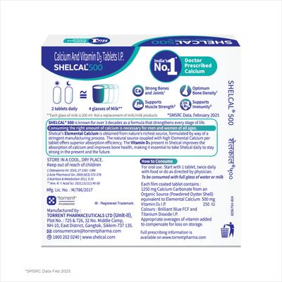 Shelcal-500 Tablet 15's - Calcium And Minerals