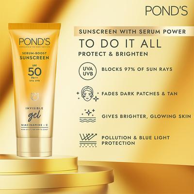 Ponds Serum Boost Sunscreen Gel Spf 50 50 gm - Body Sunscreen