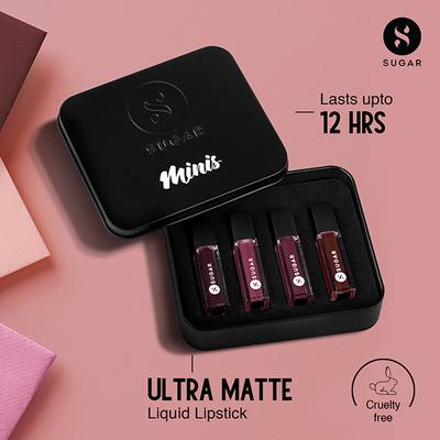 Sugar Cosmetics Fiery Lips Mini Lipstick Set (1.1 ml X4N) 4's - Lipsticks
