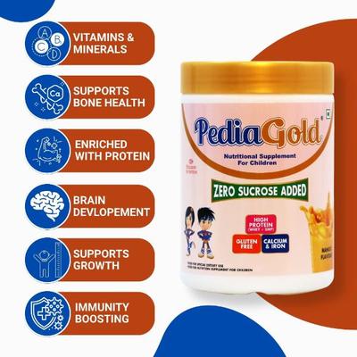 PediaGold Zero Added Sucrose Complete Nutrition Powder for Children - Mango Flavour 400 g - Protein Drink