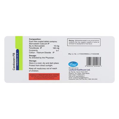 Cardiozen FB Tablet 10'S - High Cholesterol-Dys