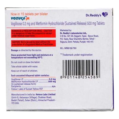 VOZUCA M 0.2 Tablet 15's - Diabetes-Ant