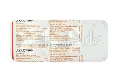 Azax 500mg Tablet 3'S - Bacterial Infections-Mac