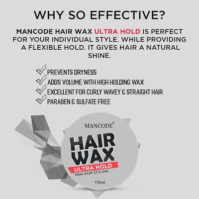 Mancode Hair Gel Wax Ultra hold 175 ml - Hair Gels & Waxes